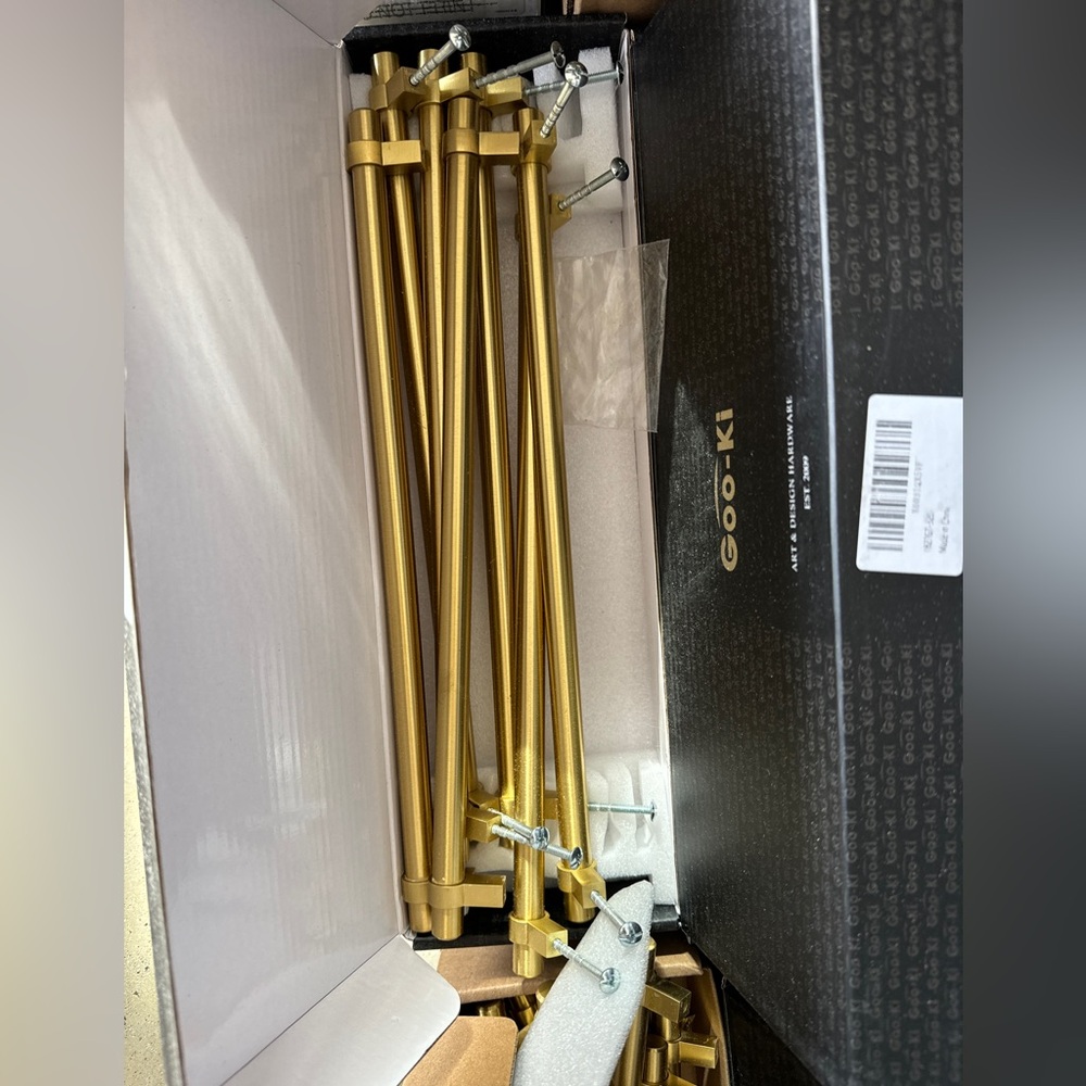 Set of 11 Heavy Gold Modern Cabinet Handles 9in Pulls - Almost Brand New